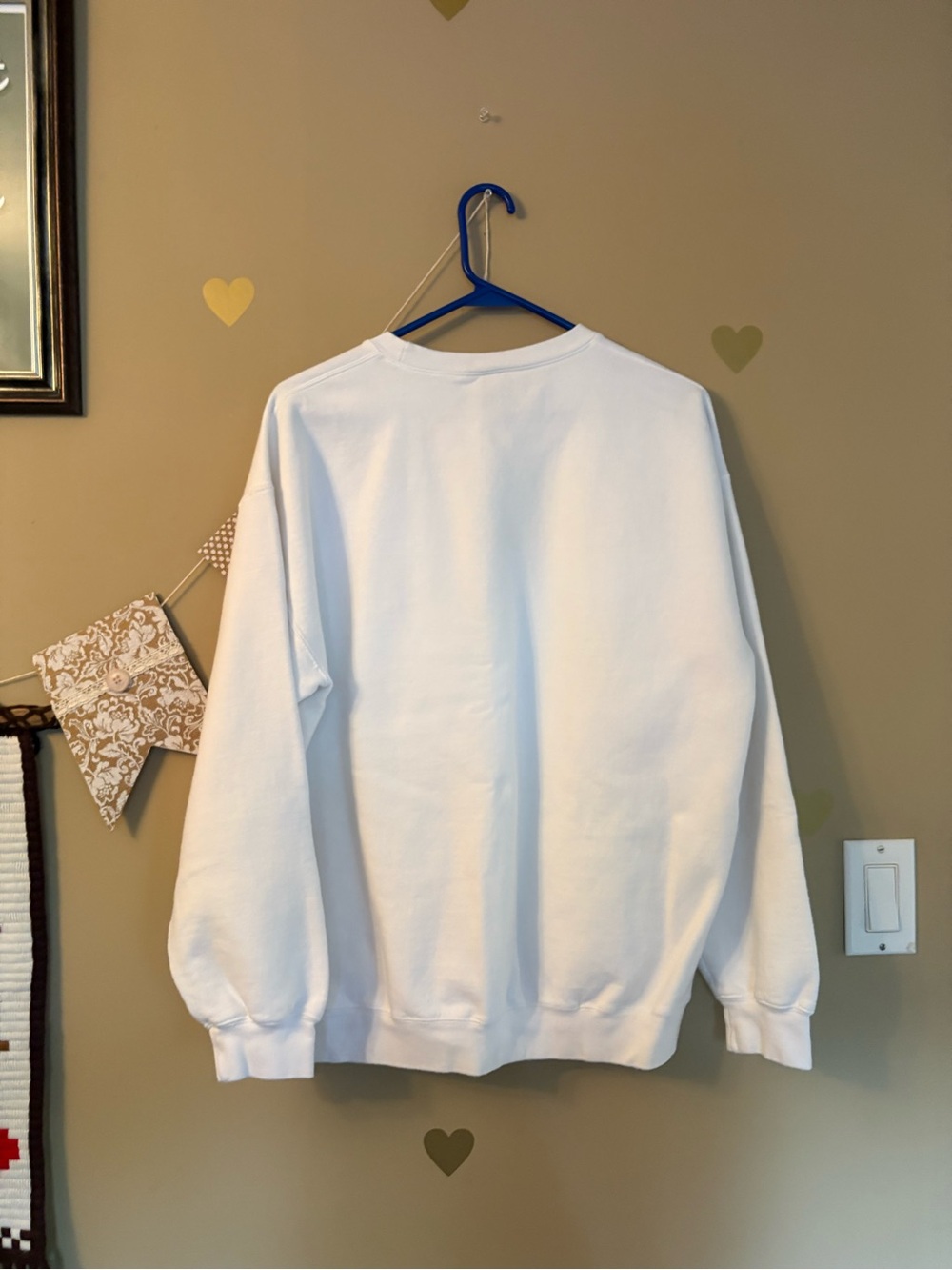 Graphic Angel Cherub Bubblegum Pink Sunglasses Sweatshirt White Size Large - Picture 12 of 12